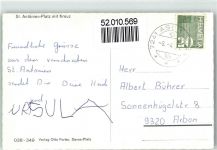 7246 St. Antönien Winter Platz mit Kreuz