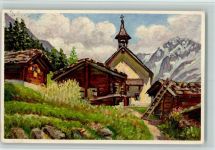 Kühmatt 1945 Künstlerkarte Sign. V. Schütz