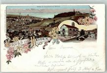 9410 Heiden 1898 Lithographie Aussichtsturm Bellevue Kirchplatz