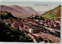 6500 Bellinzona - Quartier Nord Photochromie Eisenbahn Bahnhof