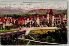 3000 Bern Berne 1916 Foto AK Historisches Museum und die Alpen Photochromiekarte