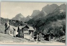 6387 Oberrickenbach - Wallenstocke Kirche Fahne Pension Gasthaus zur Kaplanei Stempel