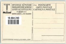 Bern Berne 1914 Künstlerkarte Landesausstellung Bauersleute in Berner Tracht sign. R.Münger Offizielle Künstlerpostkarte No.14