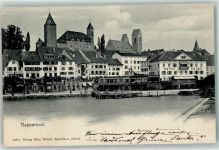 8640 Rapperswil SG 1904 Gebrauchsspuren Hotel du Lac Hotel Bellevue Schloss