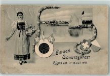 8000 Zürich 1907 Gebrauchsspuren Eidgen. Schützenfest
