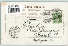 1902 AK mit Stoff Prägedruck Frau AK