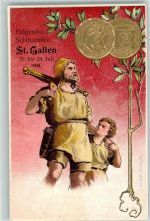 9000 St. Gallen S. Gallo 1904 Prägedruck Eidgenöss. Schützenfest Tell
