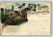 5400 Baden 1900 Lithographie Gruss aus - Weingut Schartenfels - Verlag Zingg Nr. 68 AK
