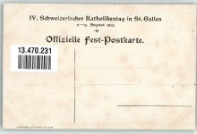 9000 St. Gallen S. Gallo Künstlerkarte IV. Schweiz. Katholikentag 1913 Bär sign J. Waldmüller