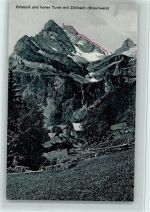 8784 Braunwald - Ortstock und hoher Turm mit Zillibach