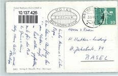 Rothorn Kulm 1961 Foto AK Blick vom Hotel Rothorn-Kulm und Hotel-Stempel
