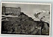 Gornergrat Zermatt Foto AK Hotel Kulm Bergbahn Hüttenstempel