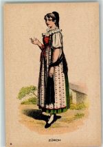 Zürich Frau Alte Tracht Serie Nr. 9 Tracht Schweiz
