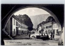 2112 Môtiers NE - Grand Rue Brunnen Pferdekutsche