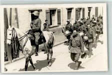 8750 Glarus 1935 Privatfoto AK Andenken an den Landwehrkurs 13 bis 25 Mai Soldatenumzug mit Trommeln