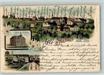 8000 Seebach Zürich 1905 BOAKC Lithographie Neues Schulhaus Schaffhauser Straße Straßenbahn Büge Verlag Künzli Nr 2047 Gebrauchsspuren, bitte Scan genau beachten!