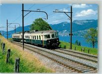 3700 Spiez Foto AK Eisenbahn Elektro-Triebwagen bei Kumm