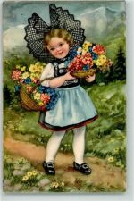 Kind Tracht Blumenkorb Tracht Schweiz