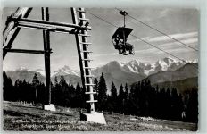 3803 Beatenberg Foto AK Sportbahn Niederhorn Schreckhorn Eiger Mönch Jungfrau Skilift