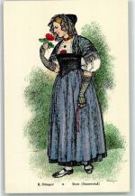 3000 Bern Berne Künstlerkarte Frau Tracht Simmental sign. R. Münger