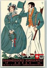 5000 Aarau 1924 Künstlerkarte Eidgenössisches Schützenfest Wappen sign. DS