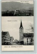 9633 Hemberg - Dorf vom Eggli aus Dorfplatz mit Schulhaus