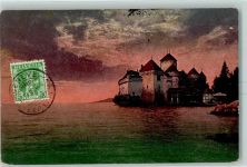 Chillon Chateau 1909 Mondschein