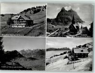 Haggenegg - 4-Bildkarte Berggasthaus Haggenegg Bergkapelle Haggenegg Aussicht auf Frohnalp und Uriroststock Blick gegen die Rigi