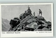 Serie Völkerkunde Nr. 13 - au Sommet (Alpes Suisses) Bergkreuz , Bergsteiger Klaus Schokolade
