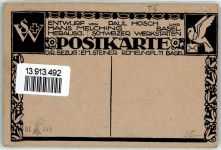 Künstlerkarte Wappen Thurgau Entwurf Paul Hosch und Hans Melching