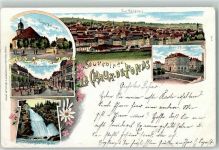 2300 La Chaux-de-Fonds 1900 Gebrauchsspuren Temple Nationale Rue Léopold-Robert Saut du Houbs École d'Horlogerie Lithographie