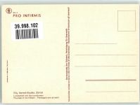 sign. Bernet-Studer, Elly Landschaft mit Sonnenblumen Pro Infirmis Schweiz Künstlerkarte