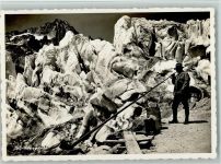 Alphornbläser am Rhonegletscher -sehr gute Erhaltung Alphorn Foto AK