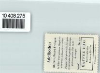 3715 Adelboden BE - Vignette Wappen Kaffee Hag ca 1920-1940 Adler