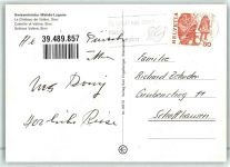 6815 Melide - Swissminiatur Schloss Valère 2 Kinder in Tracht