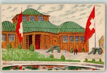 3000 Bern Berne Künstlerkarte Schweizer Landesausstellung Wehrwesen sign. A. Tieche Geschütz