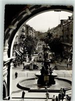 8000 Zürich Foto AK Denkmal Alfred Escher Bahnhofstrasse Auto Straßenbahn