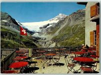 7710 Alp Grüm Foto AK Gasthaus Belvedere Palügletscher Foto Flury Hüttenstempel