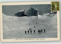 Hospiz Großer Sankt Bernhard Pass - Depart des Skieurs