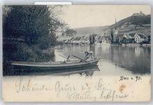 8260 Stein am Rhein - Teilansicht, Boot, Fluss