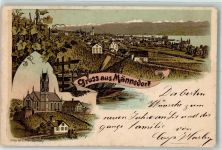 8708 Männedorf 1900 Gebrauchsspuren Lithographie