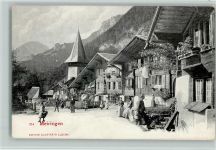 3860 Meiringen 1907 - Dorfszene Kirche