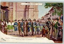 1000 Lausanne Losanna 1903 - Premiere Assermentation du Grand Conseil Arrivee du cortege a la Cathedrale