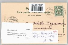 5400 Baden Lithographie vergoldet , Sonnen-AK , beschnitten