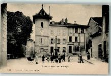 1260 Nyon - Tour de l Horloge Uhr Turm Brunnen Kinder Kinderwagen