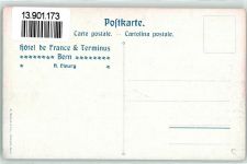 3000 Bern Berne Künstlerkarte sign Ad. Fiscke Trachtenpaar Pfeife Werbung Hotel de France & Terminus A. Eleury