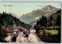 Brünig Eisenbahn Schienberg Giebel Bahnhof Schweiz 1913