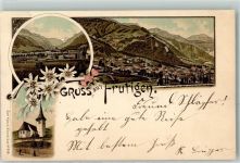 3714 Frutigen Lithographie Kirche Edelweiss Verlag Künzli Nr 299