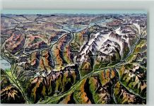 1950 Sion Sitten - Landkarte Lötschbergtunnel