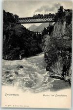 6487 Göschenen - Gotthardbahn Viadukt Dampflok Eisenbahn